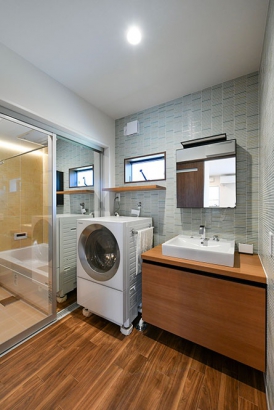 洗面室 株式会社穂高住販の施工事例 風と緑が気持ちいい避暑地のような家