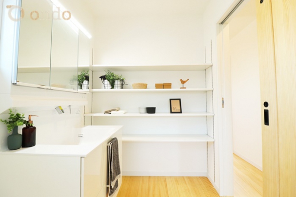 【ondo建物プラン例/洗面】　広さに余裕のある洗面室は、身支度や家事を快適に行えます◎　