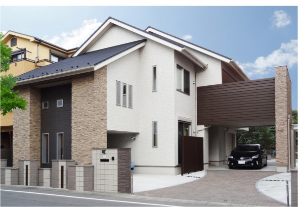 外観 株式会社日本ハウスホールディングスの施工事例 ビルトインガレージのある家